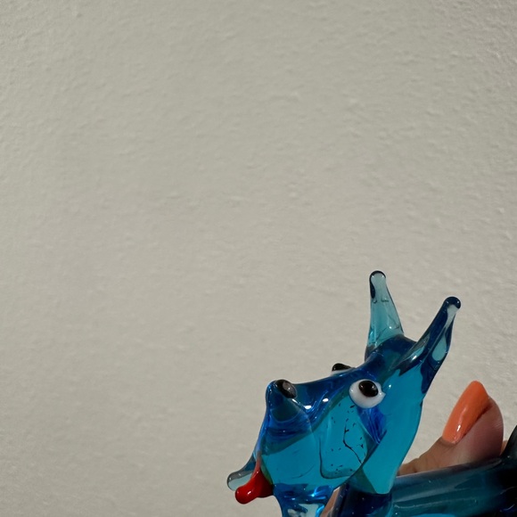 Vintage Blue Schnauzer Dog Figurine-hand blown Collectible - Picture 7 of 8